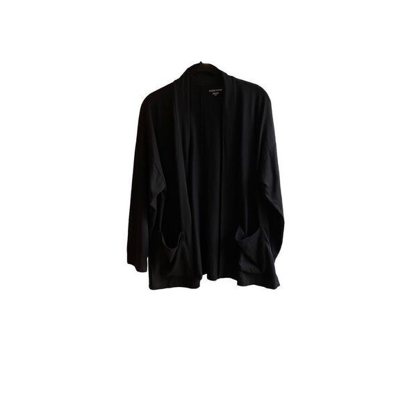 Eileen fisher women’s Shawl collar black open front cardigan size medium - Picture 2 of 5